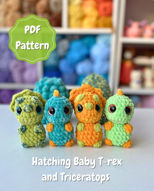 Crochet Hatching Baby Dinosaurs