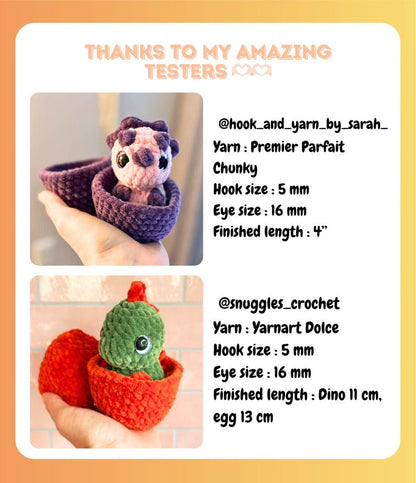 Crochet Hatching Baby Dinosaurs