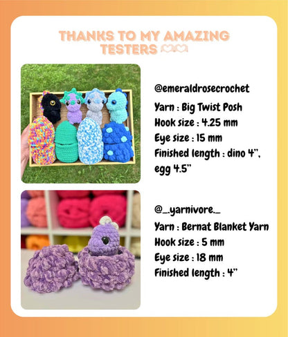 Crochet Hatching Baby Dinosaurs