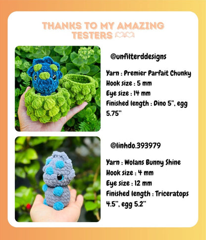 Crochet Hatching Baby Dinosaurs