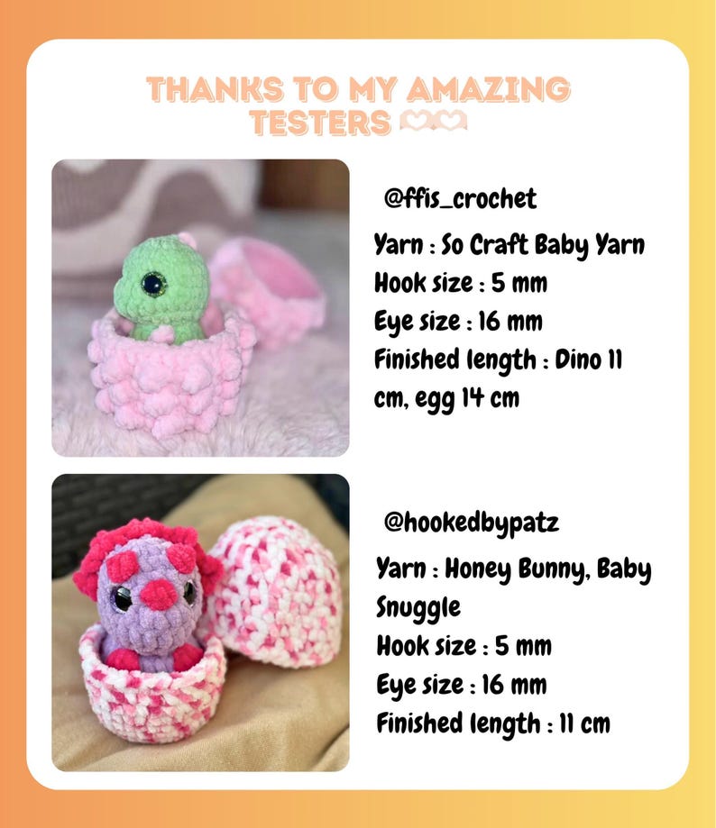 Crochet Hatching Baby Dinosaurs